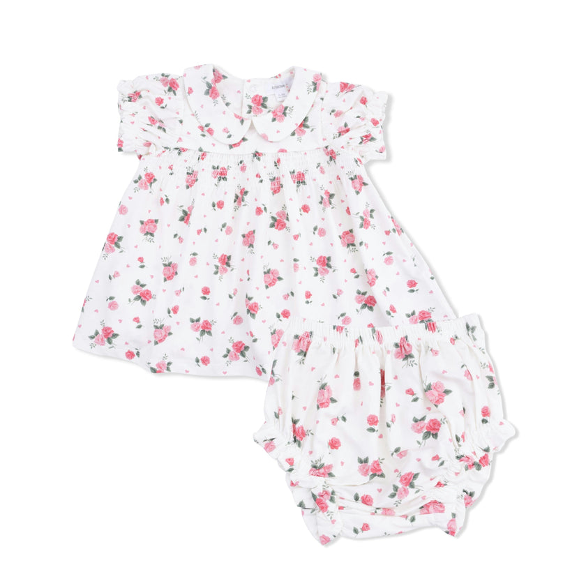 Pink Rosettes - Smocked Dress Set