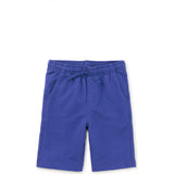 Vacation Long Mid-Thigh Drawstring Shorts, Blue