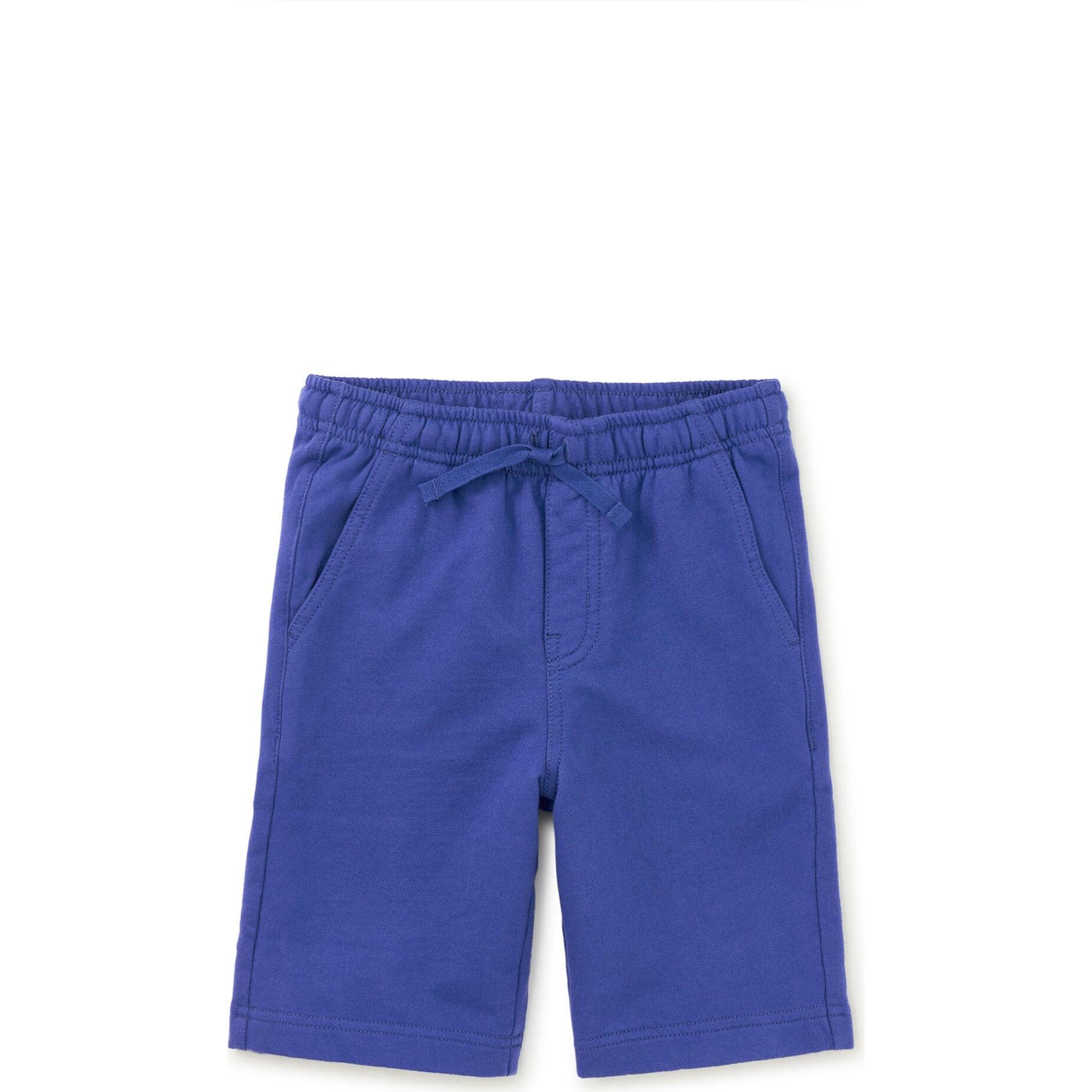 Vacation Long Mid-Thigh Drawstring Shorts, Blue