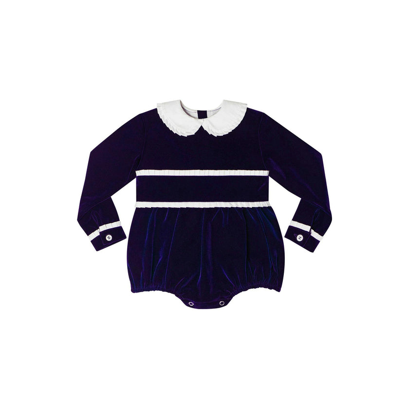 Long Sleeve Grace Bubble in Midnight Blue Velvet