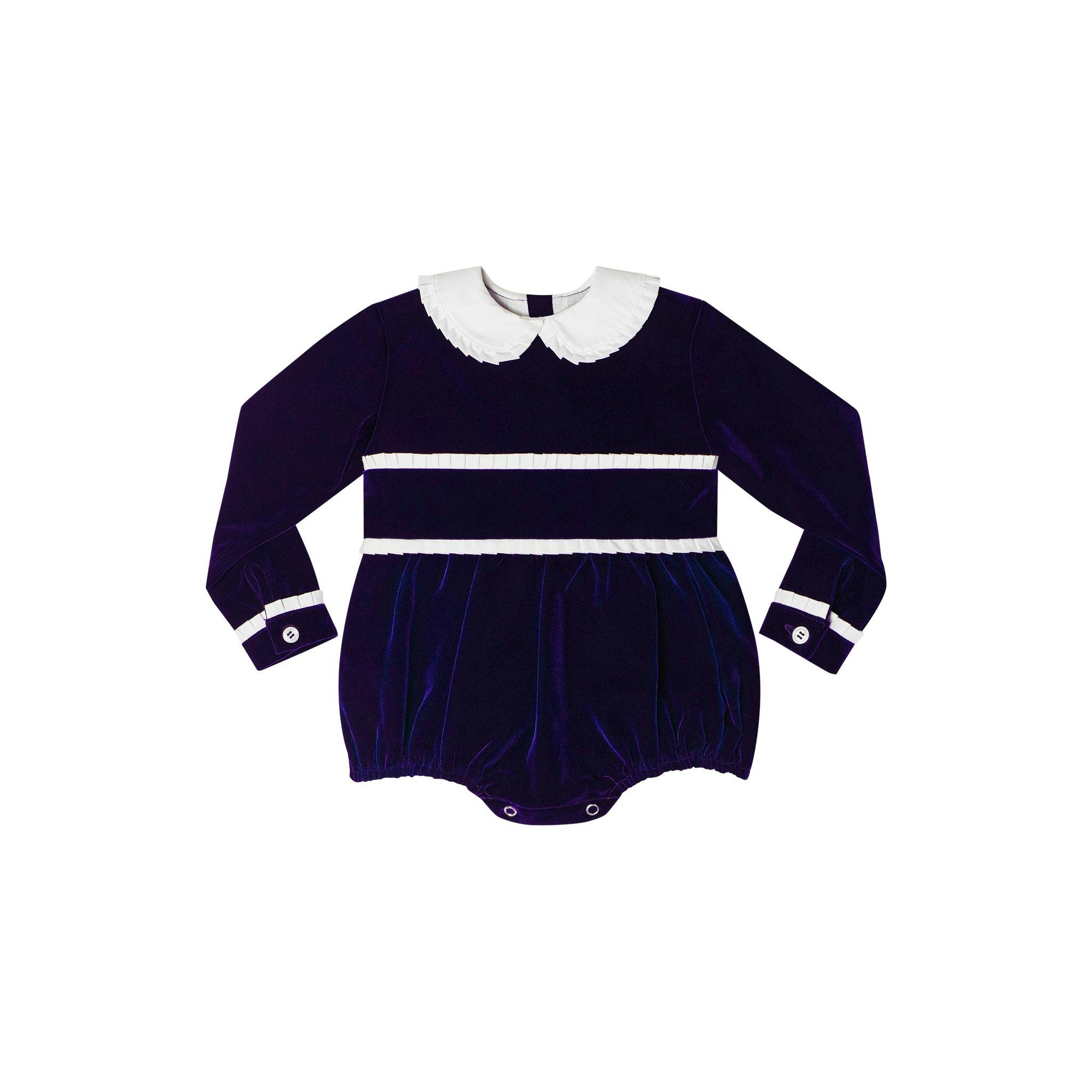 Long Sleeve Grace Bubble in Midnight Blue Velvet