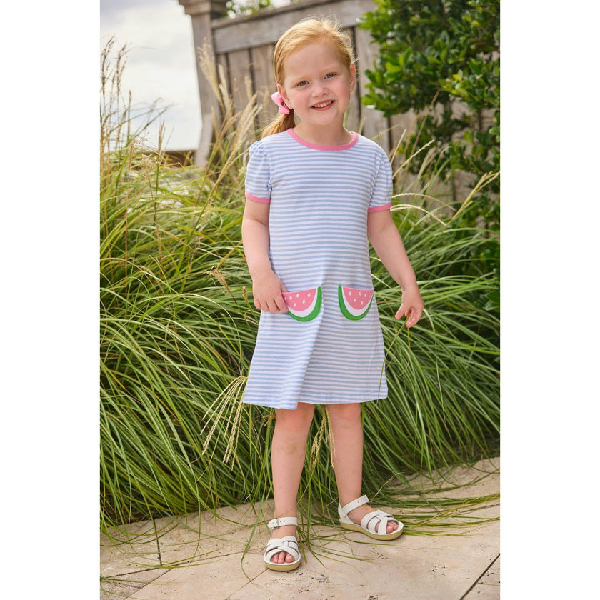 Applique Pocket T-Shirt Dress - Watermelon