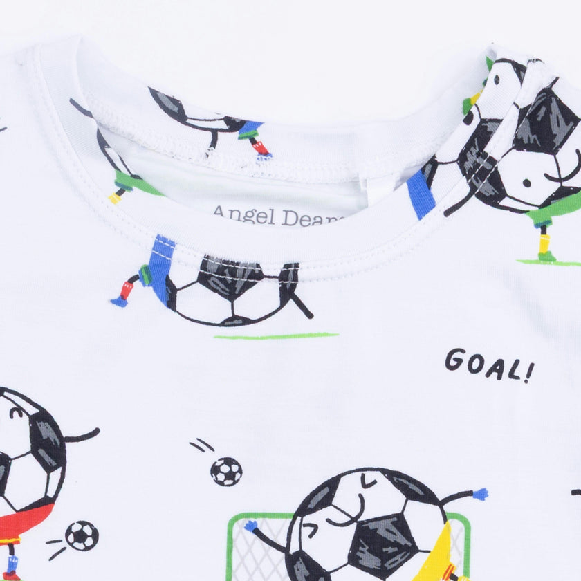 Soccer Balls Playing Soccer  Blue - Loungewear Short Set