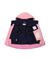 Two Piece Play Snowsuit Pink And Purple Colorblock With Watercolor Floral Print Pants