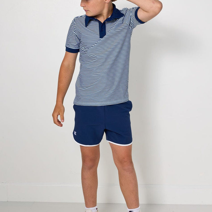 navy thin stripe polo shirt