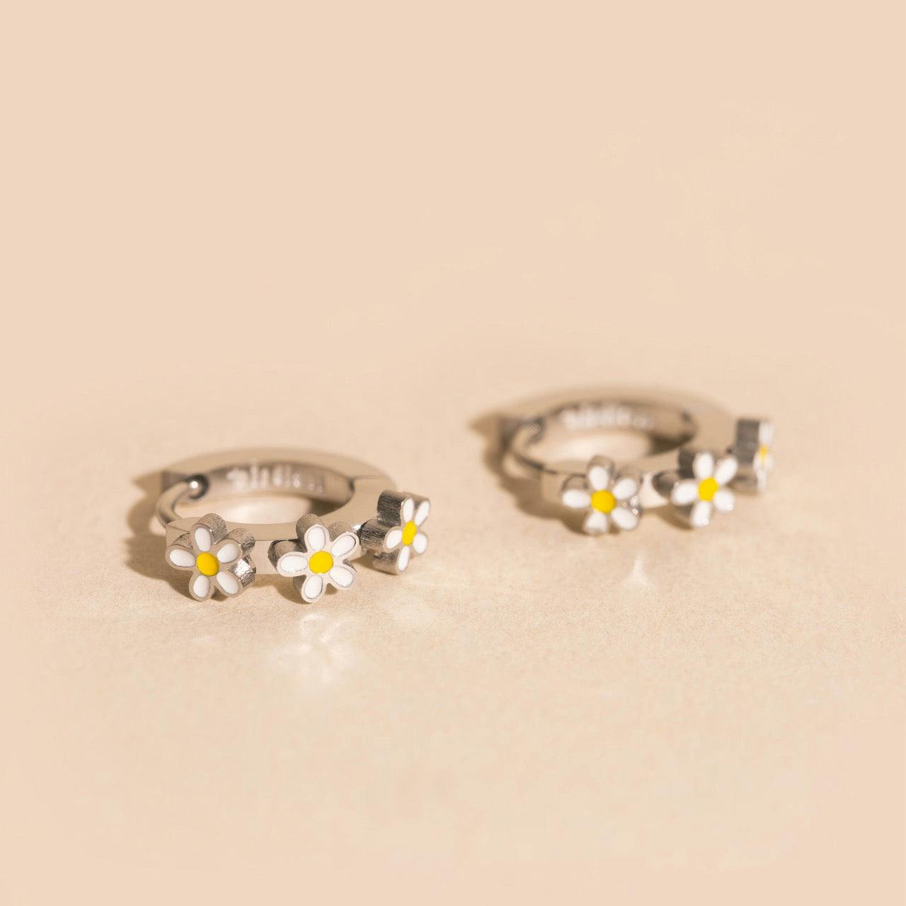 Daisy 3D Huggie Hoop Earrings