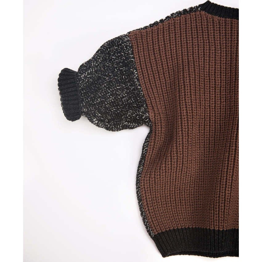 Chunky Ribbed Knit Round Neck Long Sleeve Wide Boxy Fit Sweater
