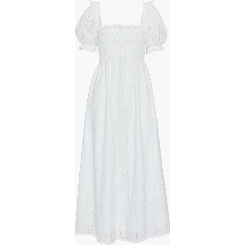 The Scarlett Nap Dress - White Broderie Voile
