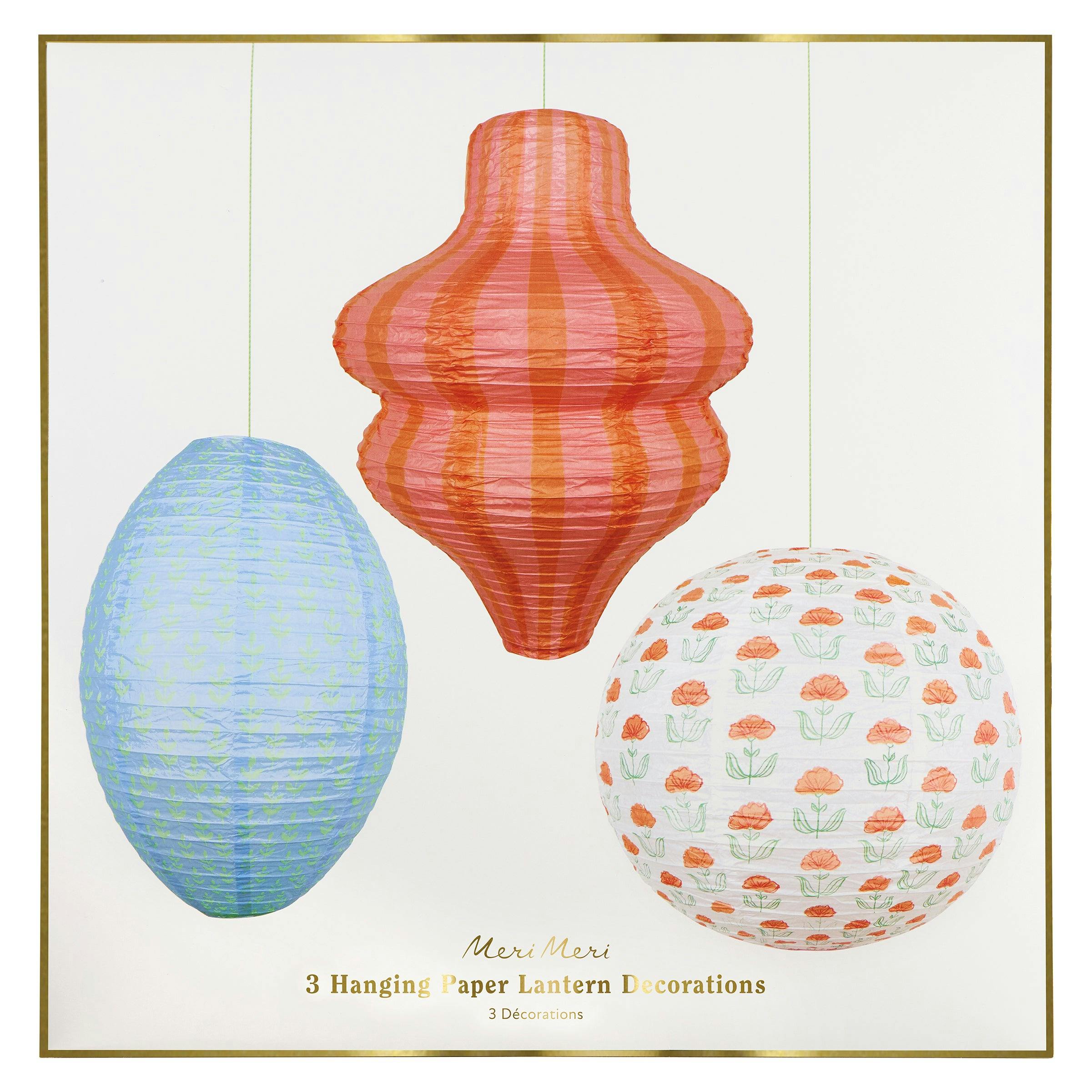 Flora Orange & Blue Lanterns