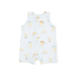 Vintage Spring Ducklings Green - Sleeveless Shortie Romper