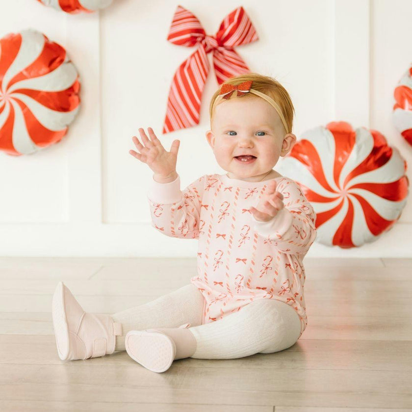 Candy Cane Lane Christmas Long Sleeve Romper