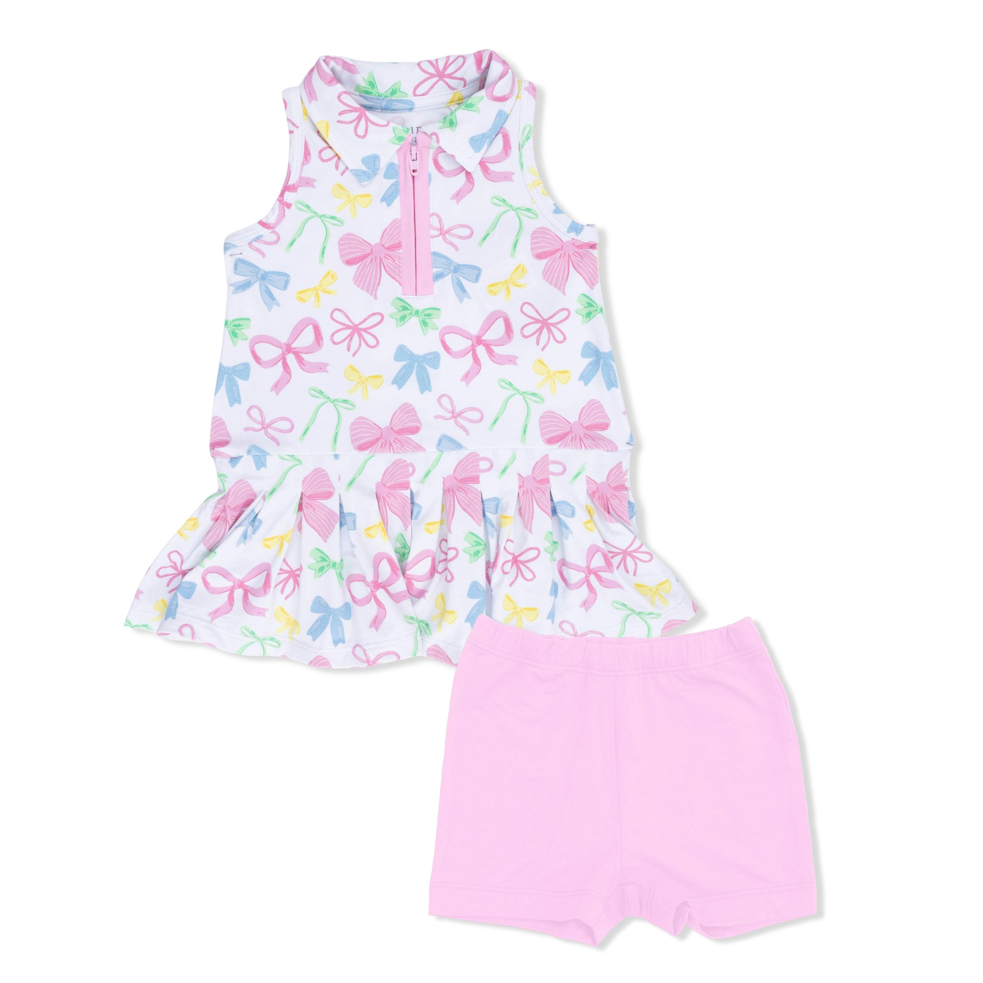 Sweet Bows - Polo Tennis Dress with Cartwheel Short