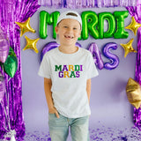 Mardi Gras Patch Short Sleeve T-Shirt - Ash