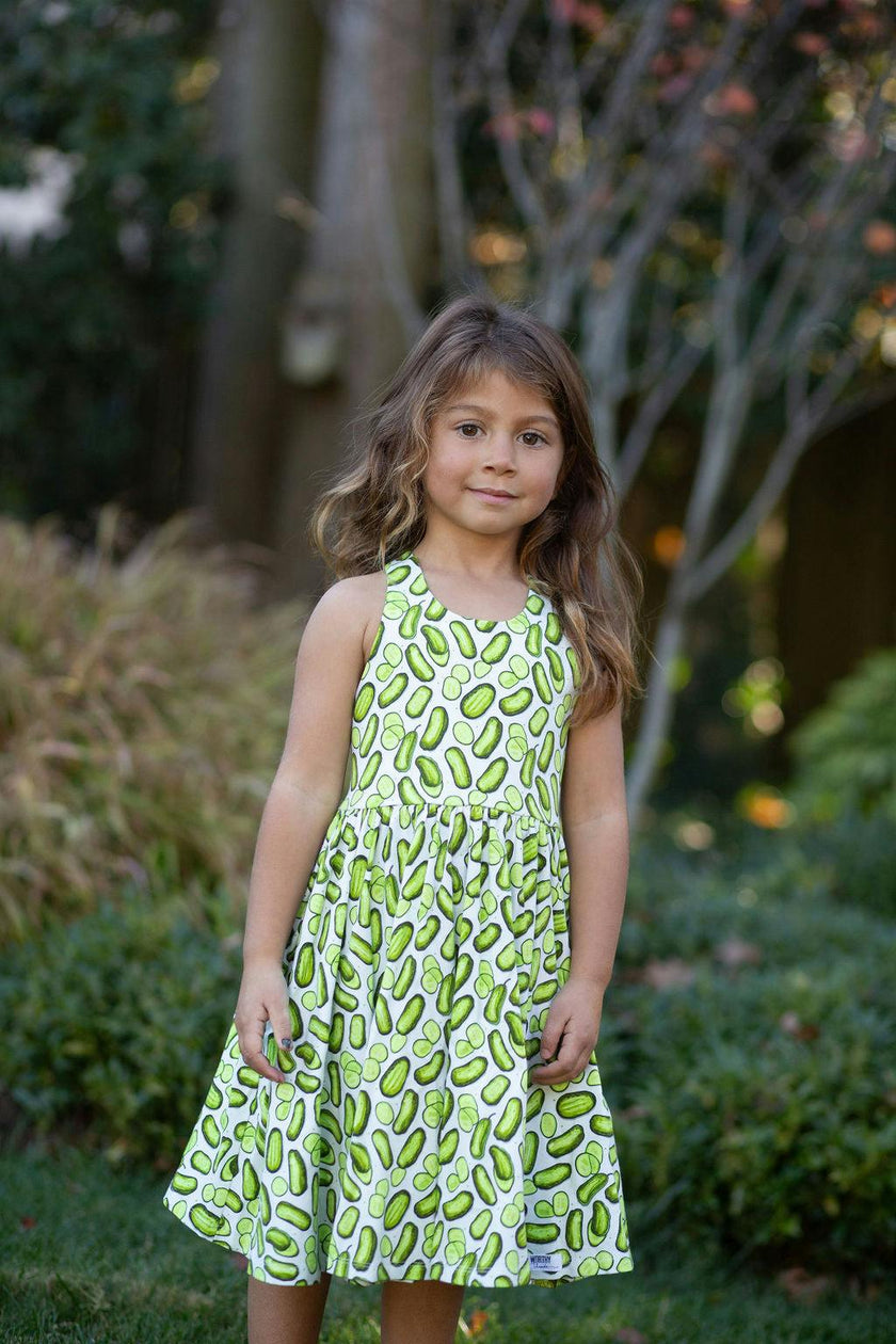 Cross Back Twirly Dress in Pickles