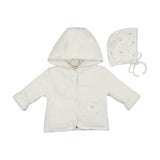 Scattered Blossoms Jacket & Hat Set Barely Pink