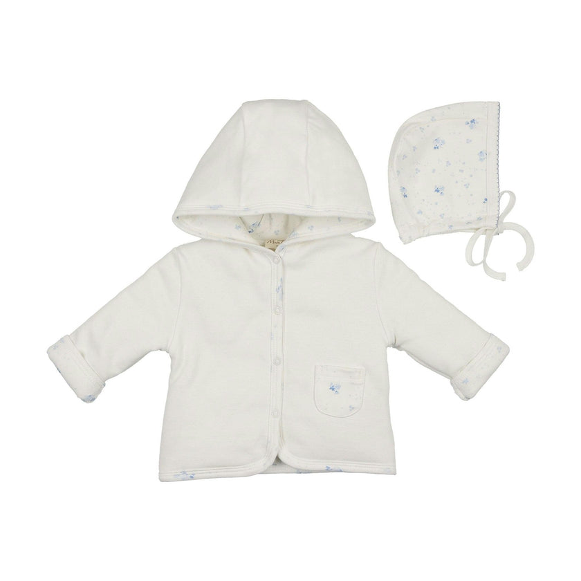 Scattered Blossoms Jacket & Hat Set Barely Pink