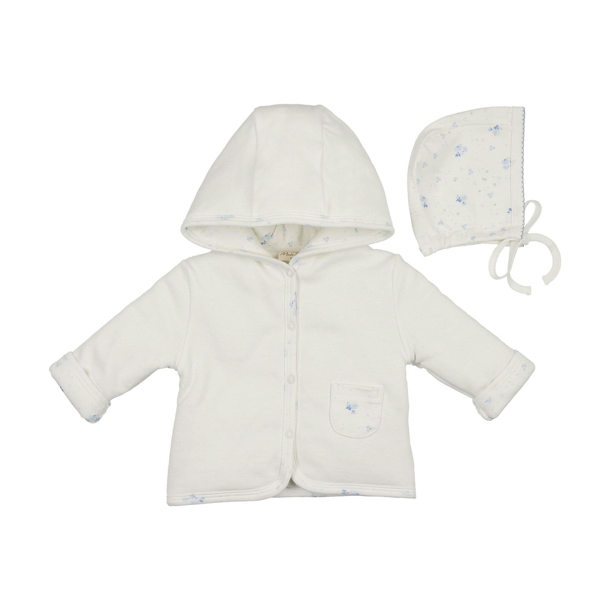 Scattered Blossoms Jacket & Hat Set Barely Pink
