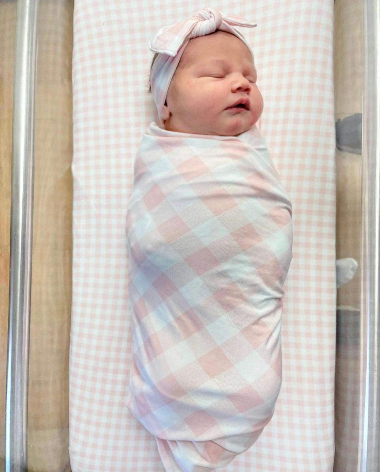 Sunday Picnic, Pink Blush - Bamboo Newborn Nest