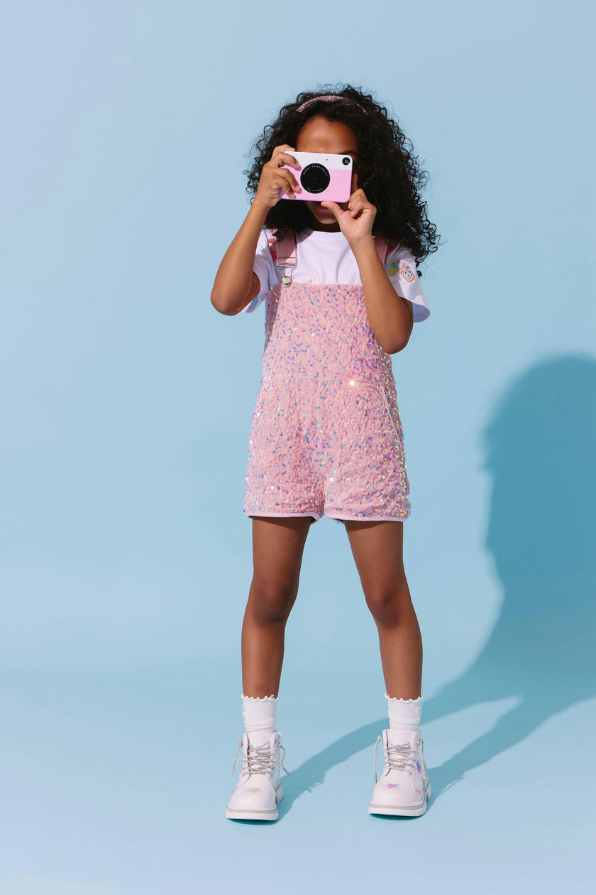Pretty in Pink Sequin Overalls