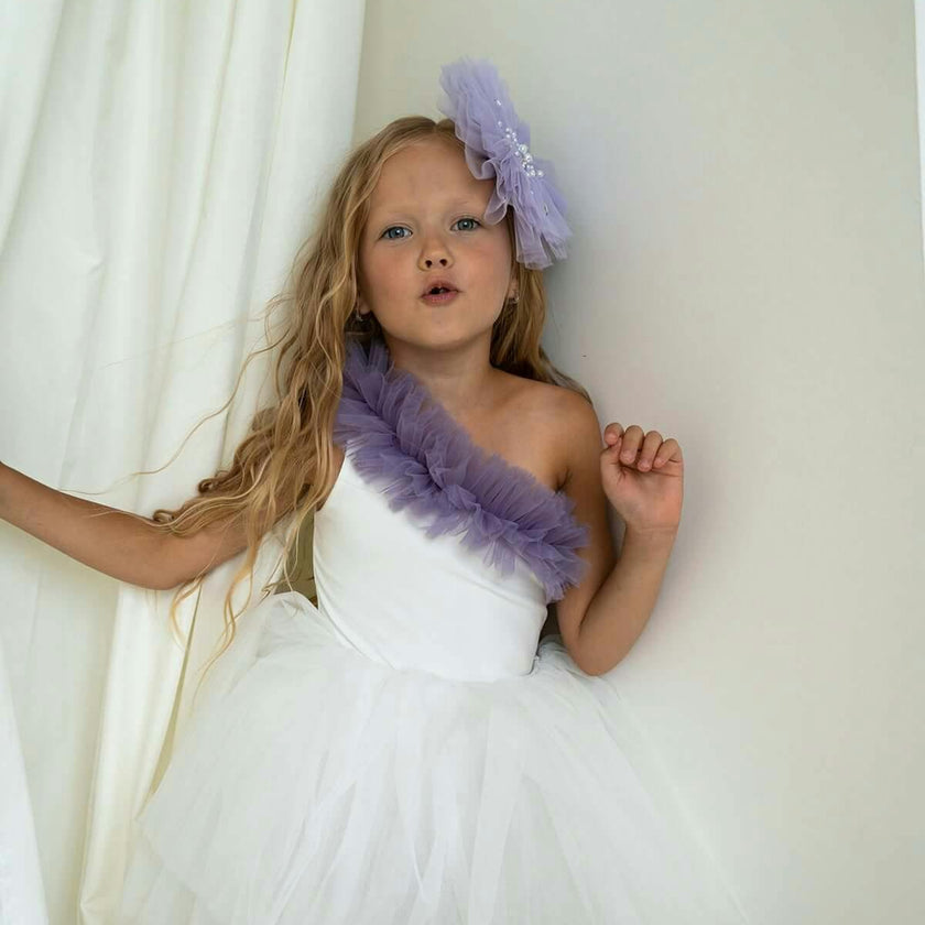 Lilac Ruffle One Shoulder Tutu Dress