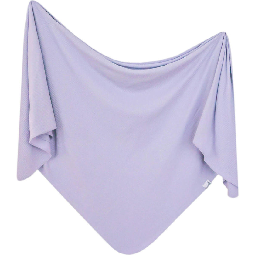 Periwinkle Rib Knit Swaddle Blanket