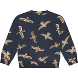 Abstract Birds Crew Neck Pullover Sweatshirt