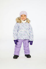 Baby Snug One Piece Snowsuit Adapted For Car Seats Purple Printed Mini Flowers