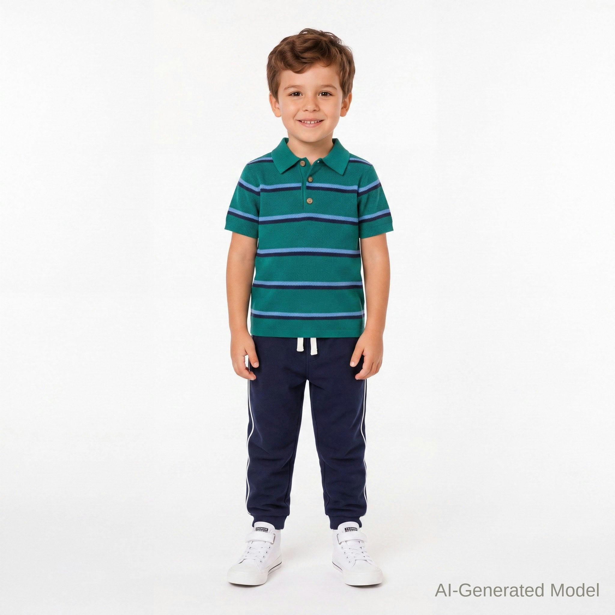 Boys Sweater Knit Polo | Bold Stripe