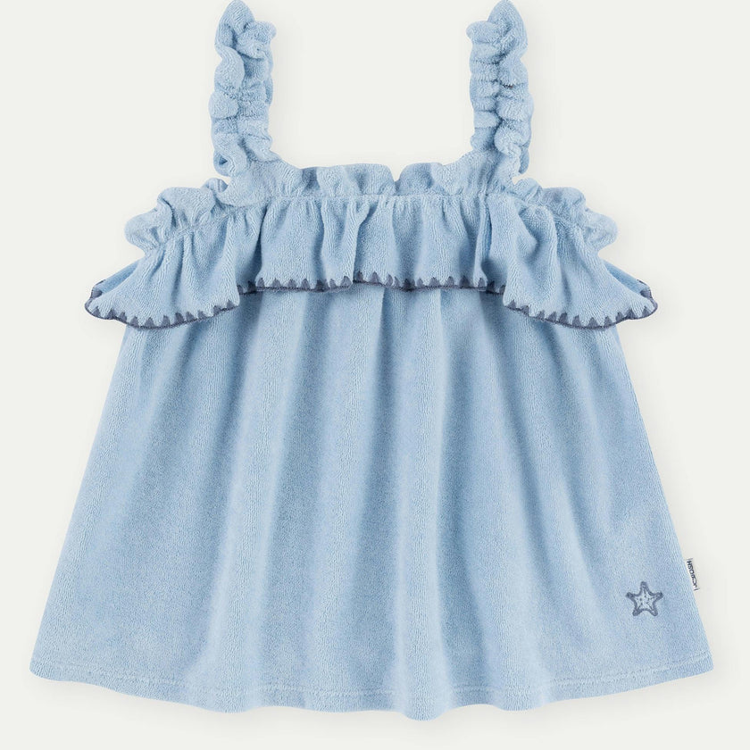 Light Blue Terry Cotton Girl Top
