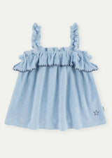 Light Blue Terry Cotton Girl Top
