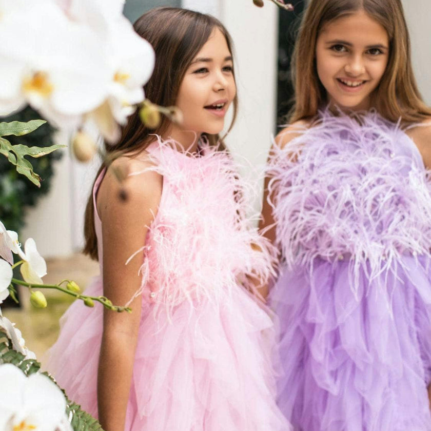 Pink Princess Feather Dress