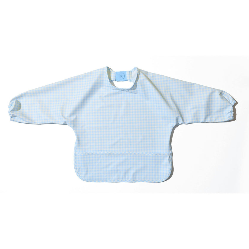 Magnetic Long Sleeve Bib - Cloud Check