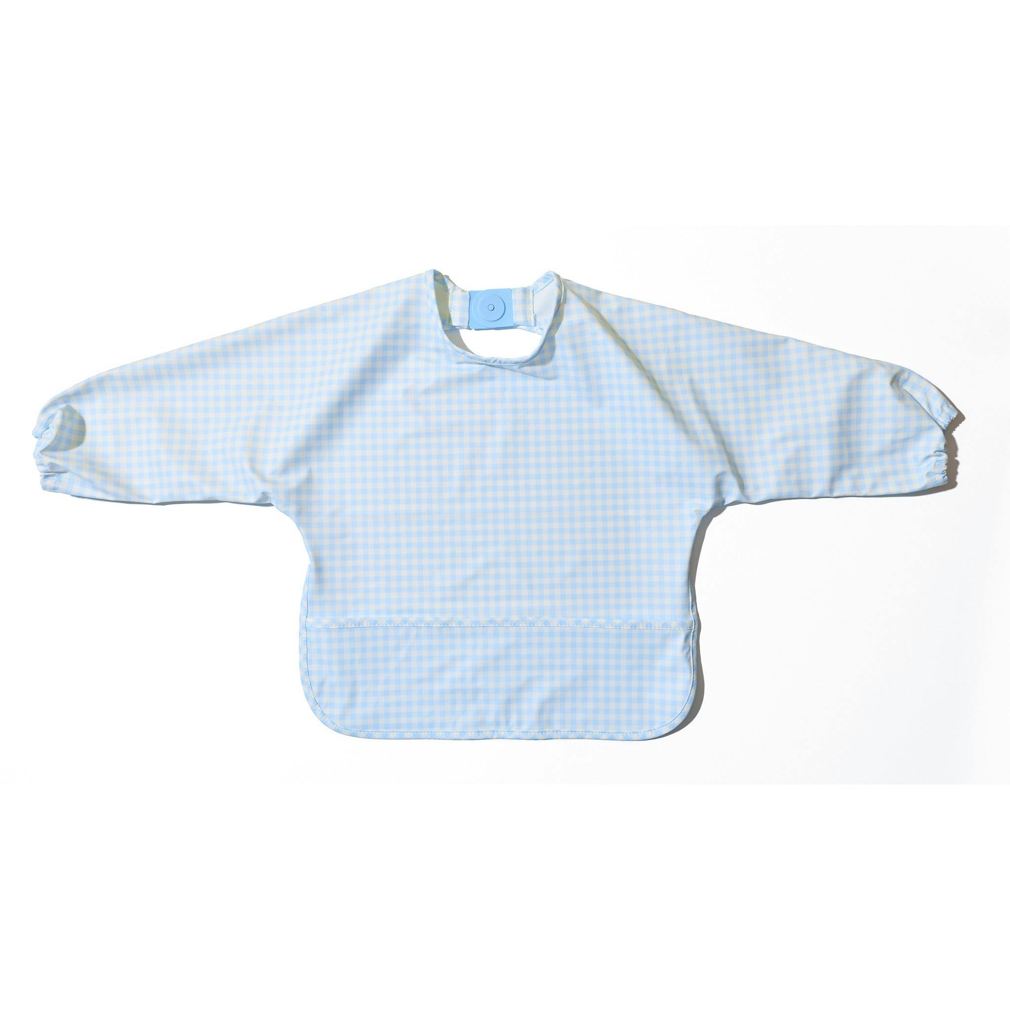 Magnetic Long Sleeve Bib - Cloud Check