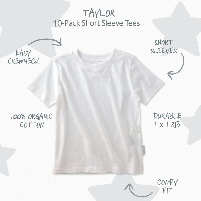 TAYLOR 10-Pack Toddler Short Sleeve T-Shirts