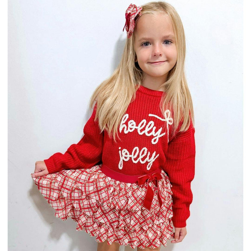 Holly Jolly Bow Christmas Knit Sweater