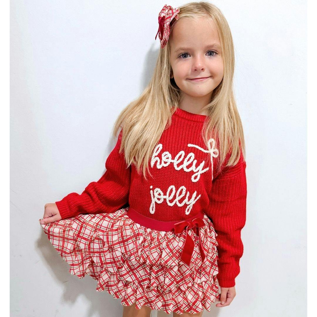 Holly Jolly Bow Christmas Knit Sweater