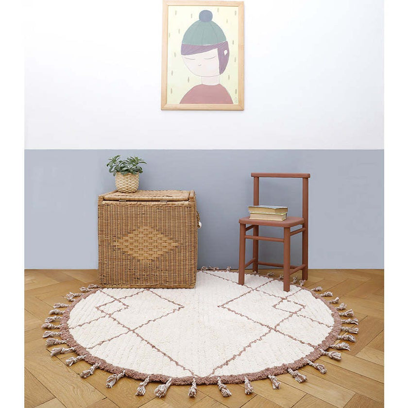 Come Braided Tassel Round Rug