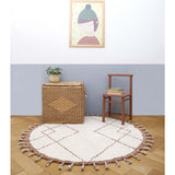 Come Braided Tassel Round Rug