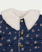 Molly Baby Quilted Jacket - Ditsy Bouquet Navy