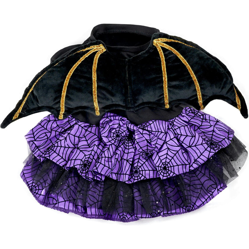 BAT WINGS PURPLE DRESS, Black