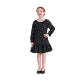 Dark Floral Lace-Collar Dress
