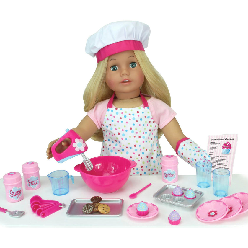 Sophia's 26 pc. Baking Accessories Set for 18" Dolls, Pink