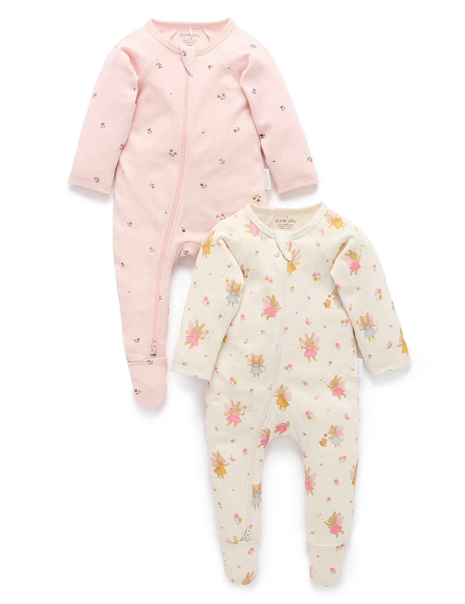 Printed Zip Growsuit Pack Cloud Little Fairies Print