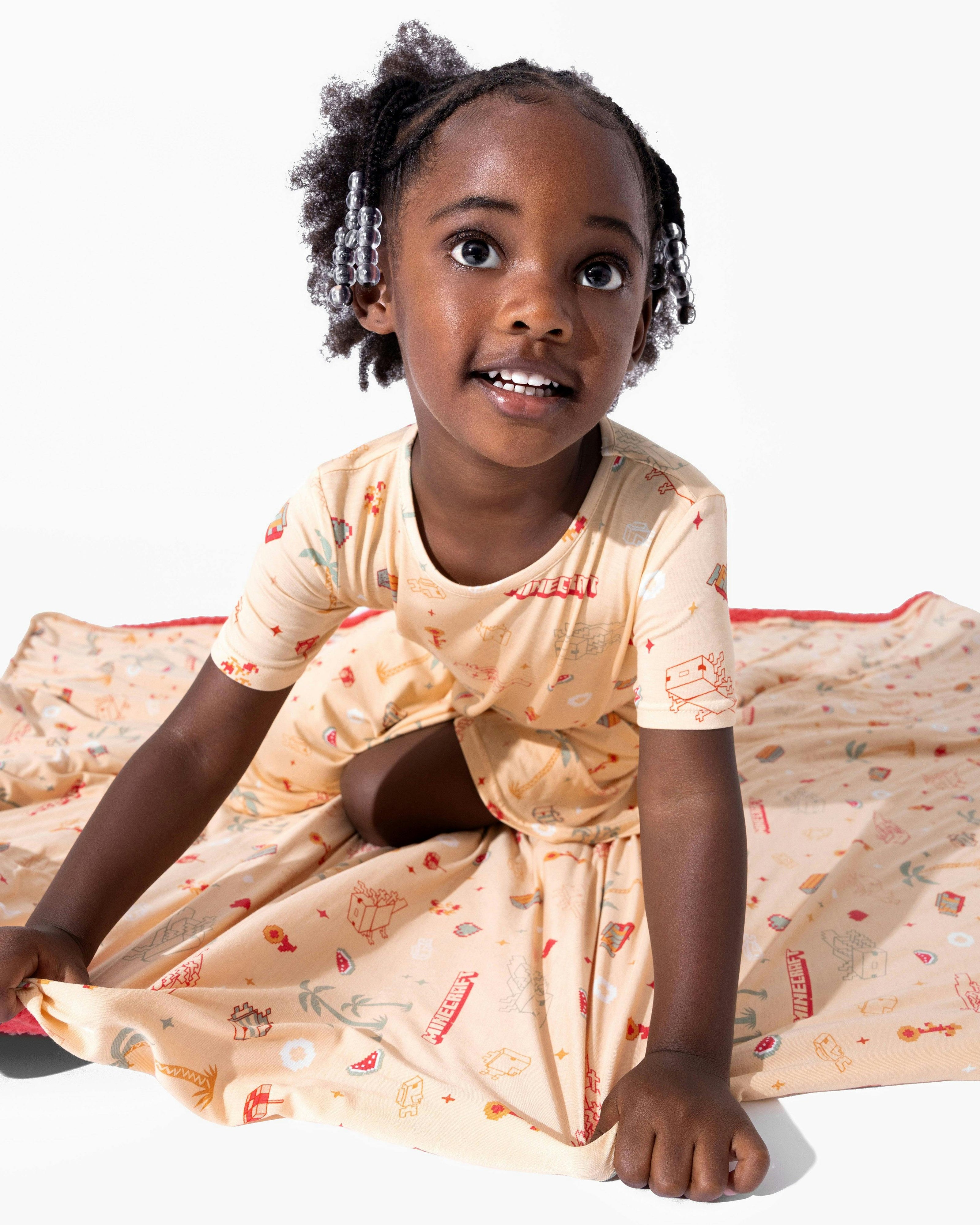 Minecraft: Summer Vibes Bamboo Girls' Short Sleeve Dress