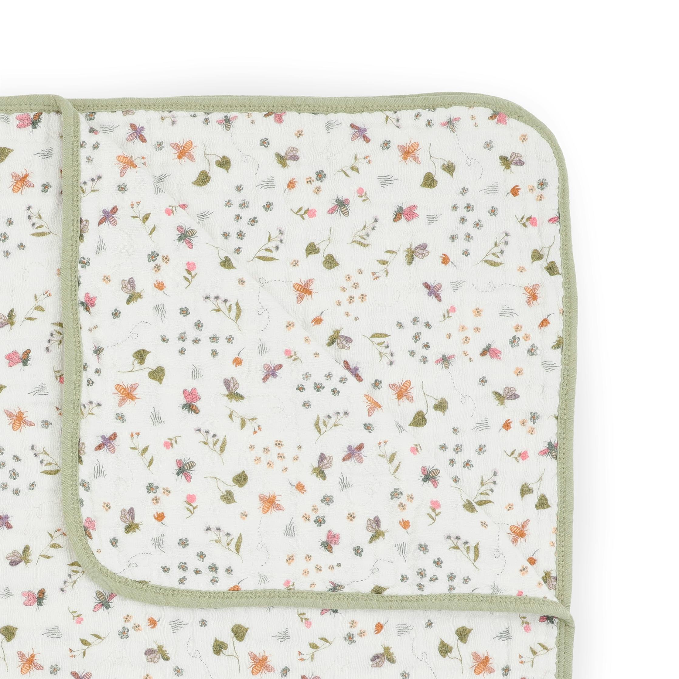 Original Cotton Muslin Quilt - Garden Bees