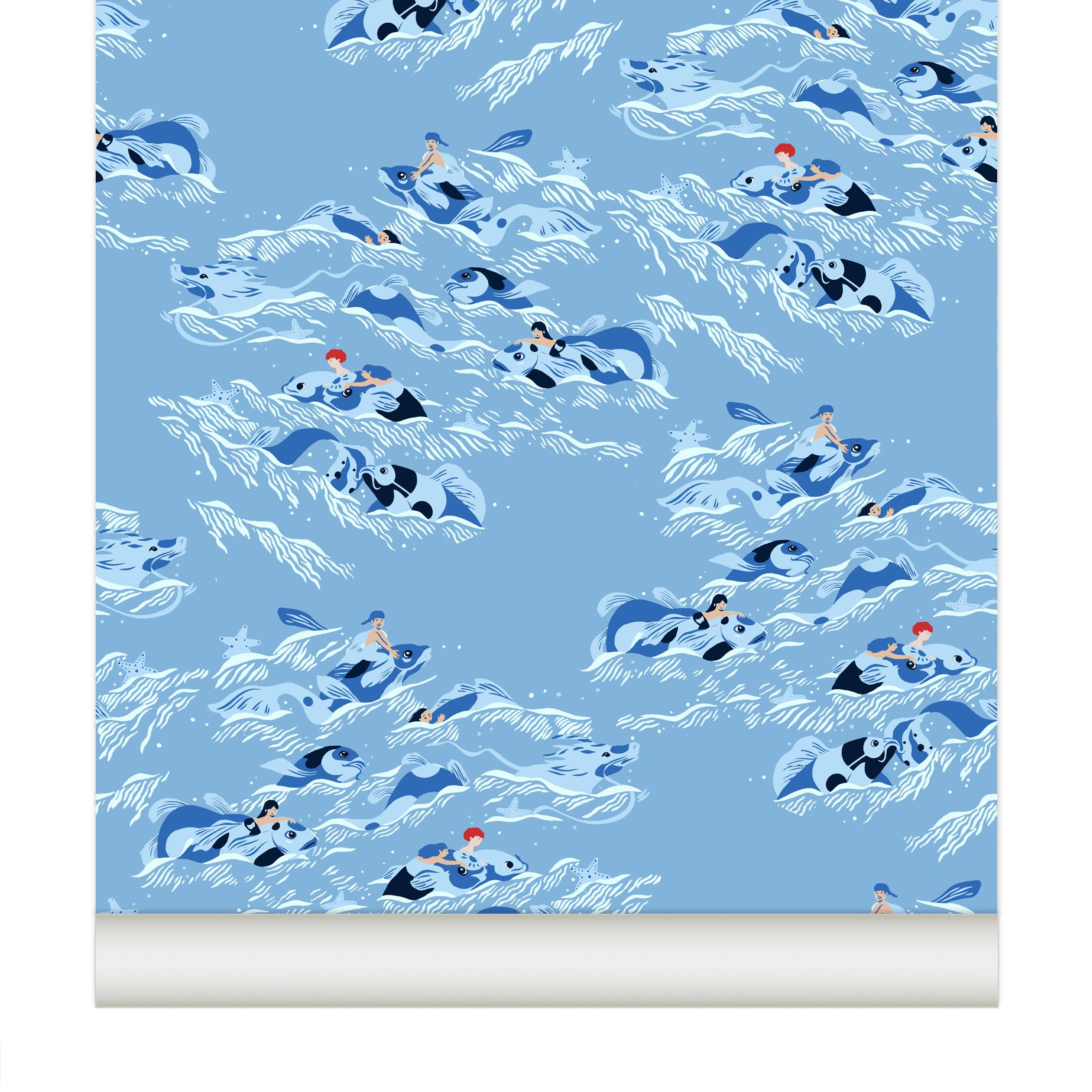 Papier peint Uokawa coloris Bleu