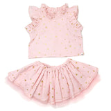 Mini Gold Stars Gauze Lola Top and Tutu Set