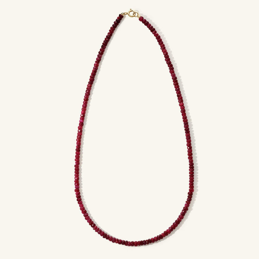 Ruby Faceted Beaded Necklace