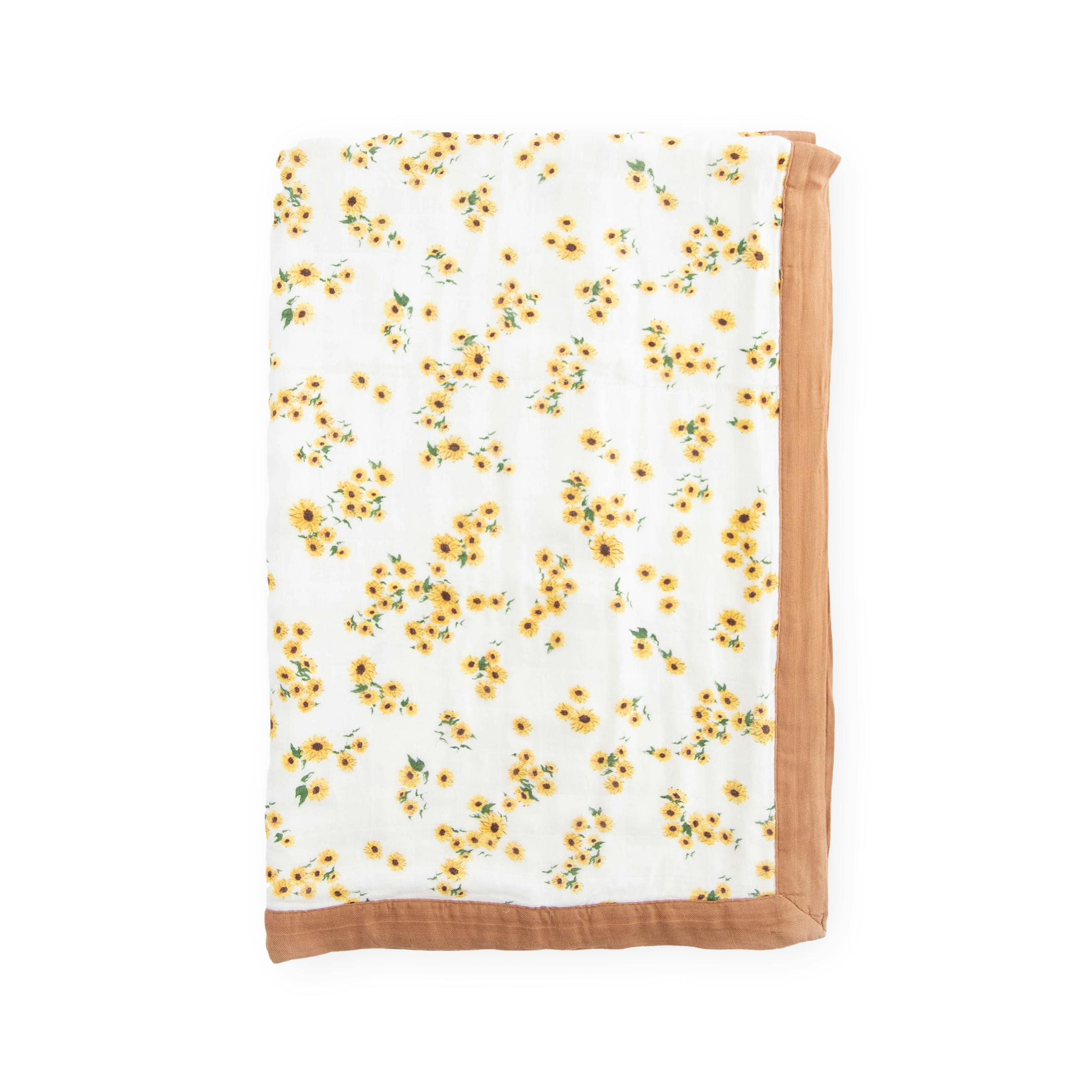 Deluxe Muslin Baby Quilt - Ditsy Sunflower