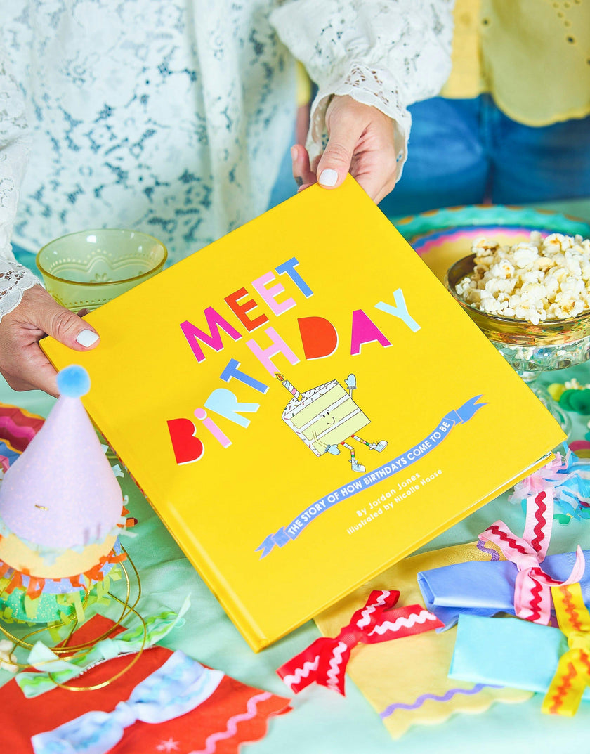 Packed Party Meet Birthday Children's Book with Birthday Plush Toy and Keepsake Gift Box - 32-Page Hardcover Birthday Story with Memento Pockets